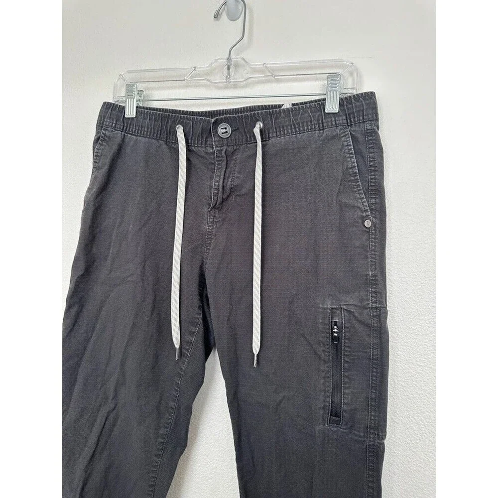 Vuori Women's Ripstop Pants Charcoal Gray Drawstring Pockets Athleisure Medium